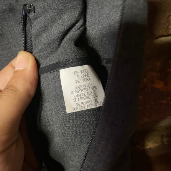 Theory Charcoal Gray Stretch Wool Side Zip Slim Fit Dress Pants Women's Size 4 - Picture 6 of 6